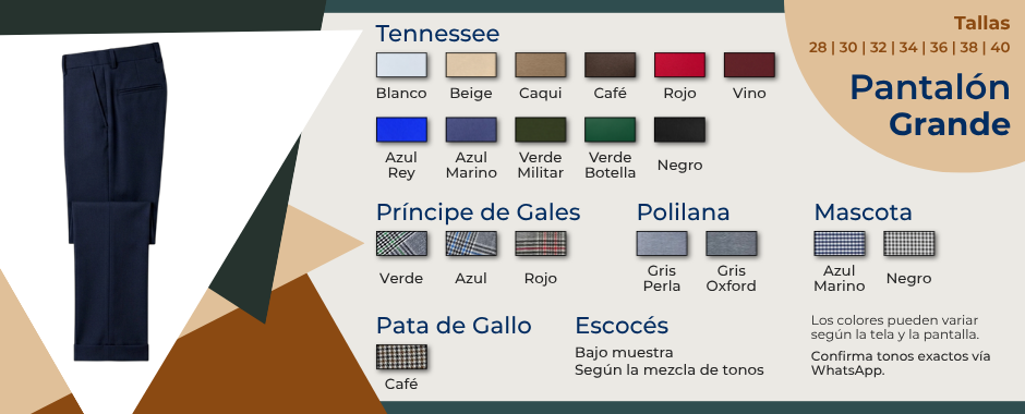Venta de pantalones escolares grandes